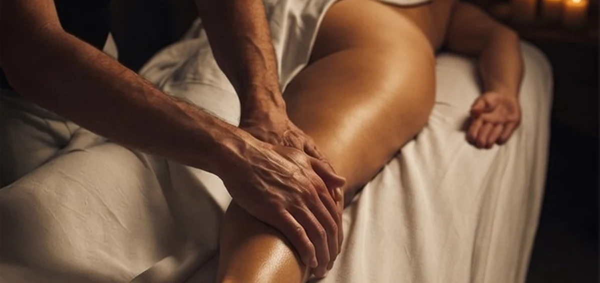 Frau liegt tief entspannt auf eine Massageliege während einer Massage in Hannover-Döhren