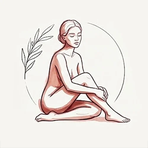 Line_ART-Frau_Spa_Massage_Chill_HannoverMassage Line ART AKT Frau sitzt nach ihre Massage
