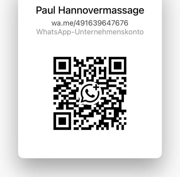Achtsame Massage Hannover Döhren und WhatsApp-Kontakt QR Code.